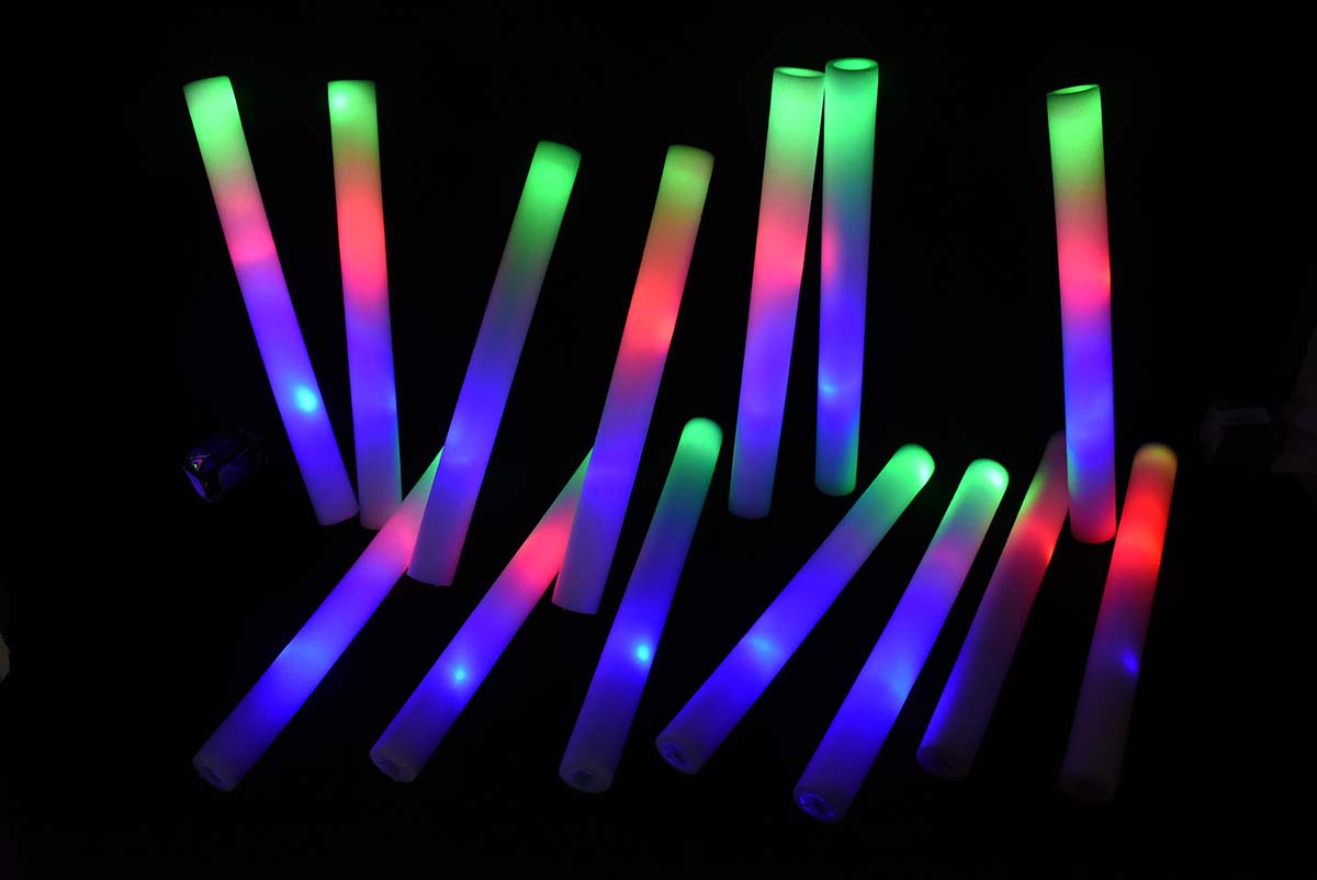 Maxfree özel Logo promosyon RGB LED Glow köpük sopa işık-up Baton için parti düğ Maxfree özel Logo promosyon RGB LED Glow köpük sopa işık-up Baton için parti düğ