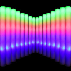 150 Pcs Light-Up Foam Sticks - Multicolor LED Glow Sticks with 3 Flashing Modes for Parties, Weddings, Concerts, and Events - Perfect Light-Up Favor for Birthdays and Festivals.