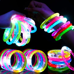 6 Color Glow Bracelets Bulk Light Up Bracelets, LED Bracelets Light Up Toys Glow In the Dark Party Favors Toys