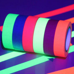 Orange Gaffer Tape Black Light UV Reactive Tape for Glow in the Dark Party Stage Tape 5 Pcs/Set