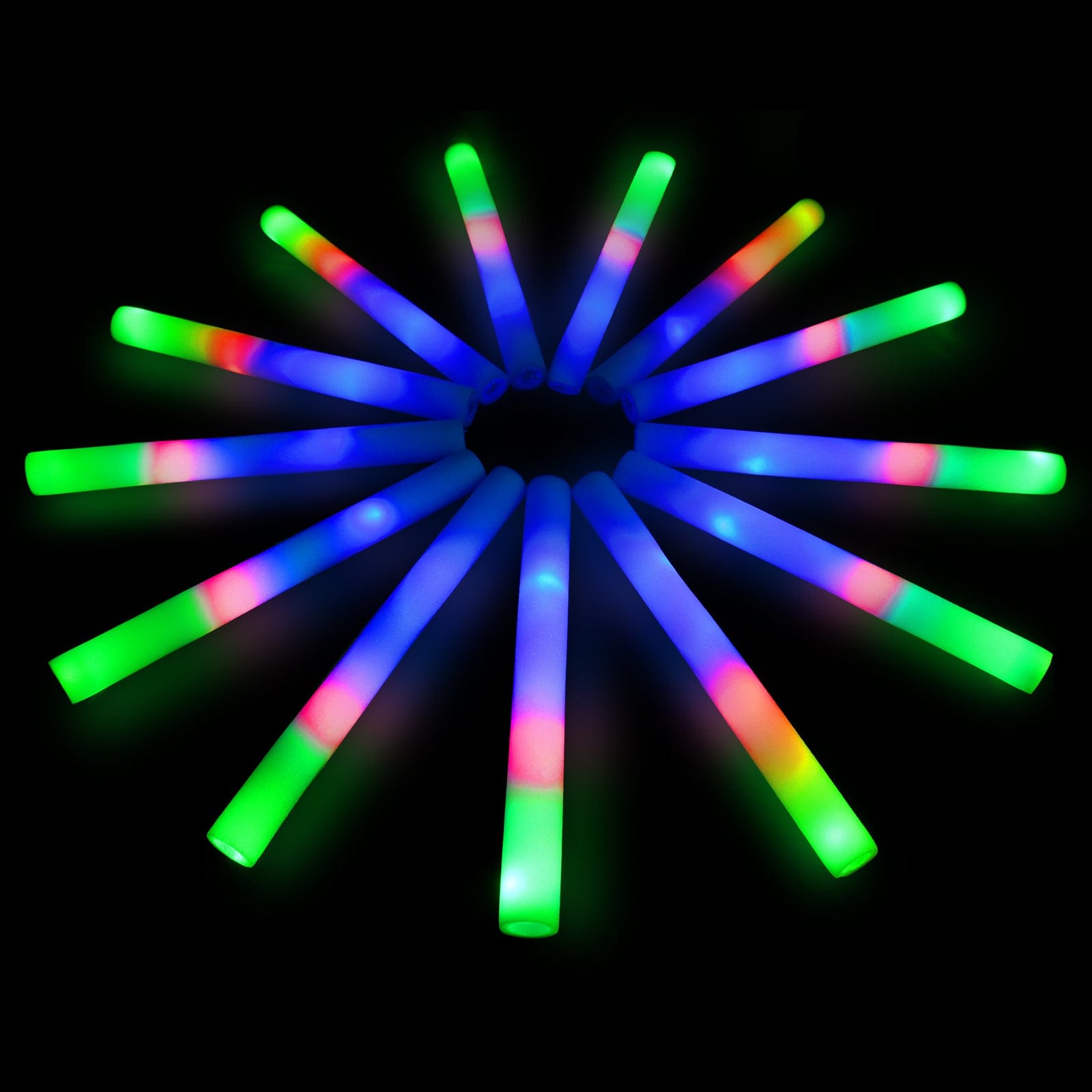 50pcs Glow Sticks Bulk,Foam Glow Sticks Wedding Party Favors for supplies,  3 Flashing Modes Glow in The Dark Party Supplies For Birthday , Camping