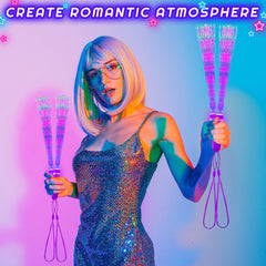 Purple Glow Flashing Wands Fiber Optic Wands LED Flashing Sticks Fiber Wands for Parties Weddings Party Favor