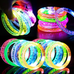 LED Glow Bracelets Glow In The Dark Bracelets For Parties, 6 Colors Flashing Light Up Bracelets Bulk Pack