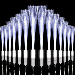 White Fiber Optic Wands Glow Sticks Party LED Light up Sticks with 3 Modes for Wedding, Concert, Parties