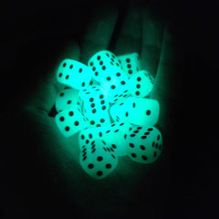6 Sided Glowing Dice Glow in Dark Party Dice, Luminous Table Game Dice Bulk 14MM Bar Supplies Acrylic