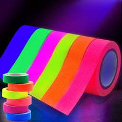 Téip Gaffer Noen Corcra Solas Dubh UV Téip Imoibríoch Glow-in-an-dorcha 5 ríomhaire/Socr