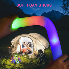 Seerootoys Light Up Foam Sticks Bulk 28 Pcs- Foam Glow Sticks With 3 Modes RGB Flashing Effect, Wedding Halloween Christmas Concert Glow Sticks, Foam Hockey Sticks Wholesale