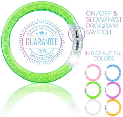 LED Glow Bracelets Glow In The Dark Bracelets For Parties, 6 Colors Flashing Light Up Bracelets Bulk Pack