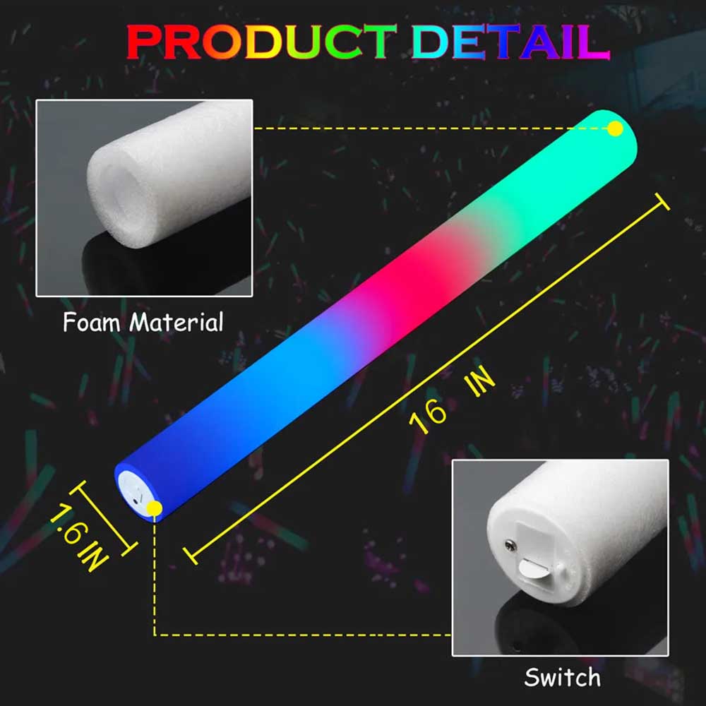 Foam Glow Sticks Led Light up Sticks Wholesale for Wedding Party