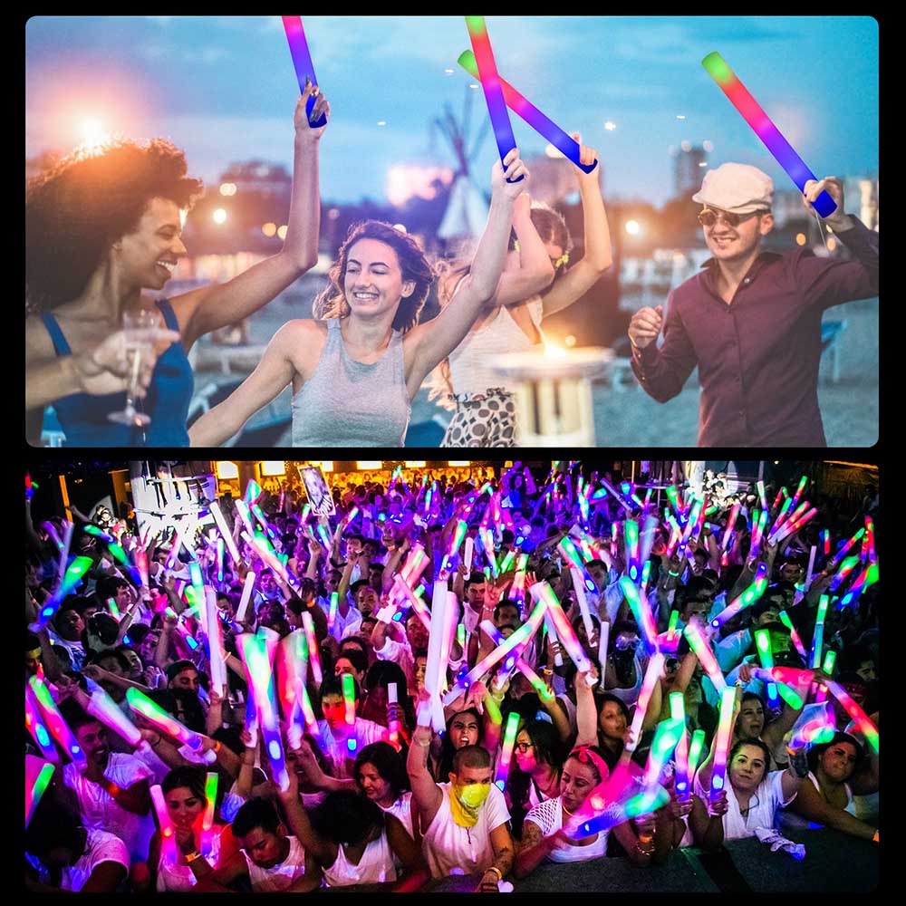 white foam glow sticks wedding