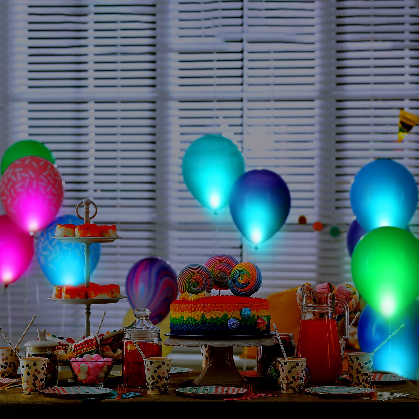 Annlpoy – 100 Mini Ballons LED Réutilisables – Ambiance Lumineuse Pour Fêtes | Boules Lumineuses Sans Fil | Déco événementielle