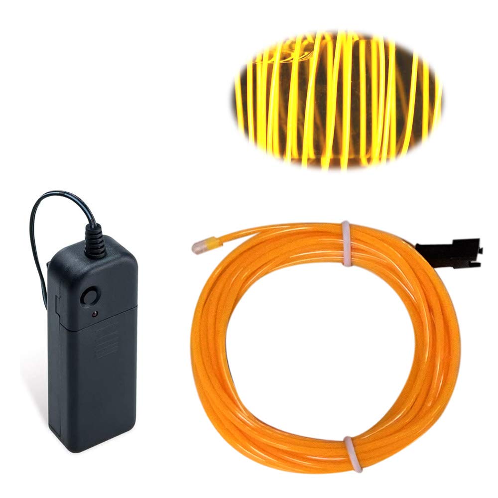 Orange EL LED Rope USB Rechargeable Strip Rope Lights for DIY 9.8ft/3m ...