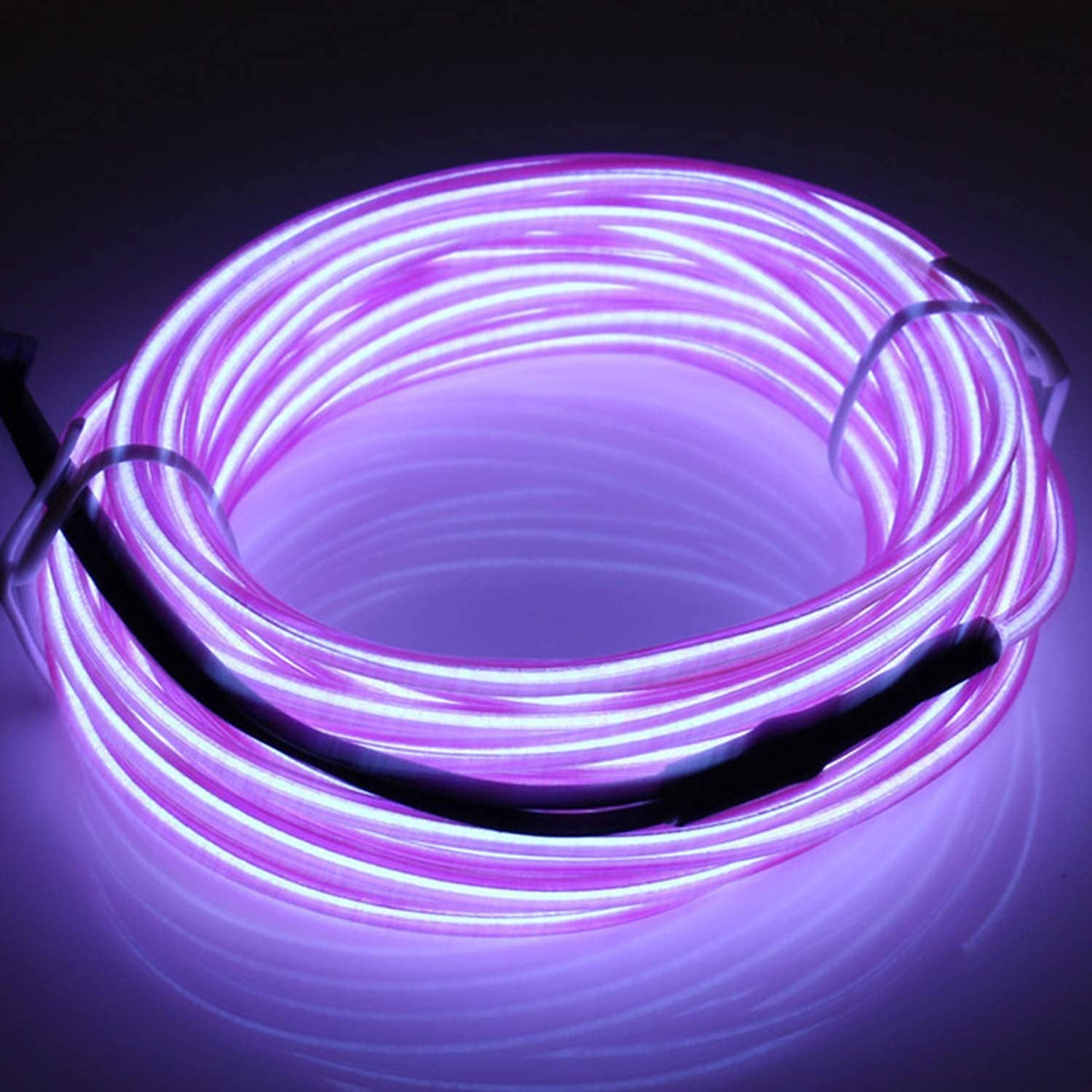 Purple El Wire Light with Battery Pack 9.8ft/3m Glowing Rope Lights fo