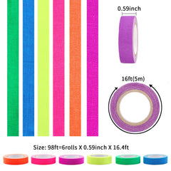 Purple Noen Gaffer Tape Black Light UV Reactive Glow-in-the-dark Tape 5 Pcs/Set