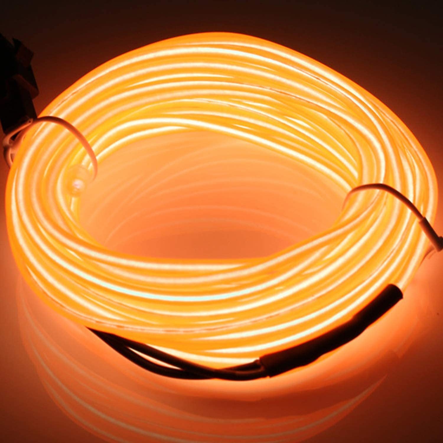 Chargeable Rope Light Orange EL LED Rope USB Rechargeable Strip Rope Lights for DIY 9.8ft/3m ...