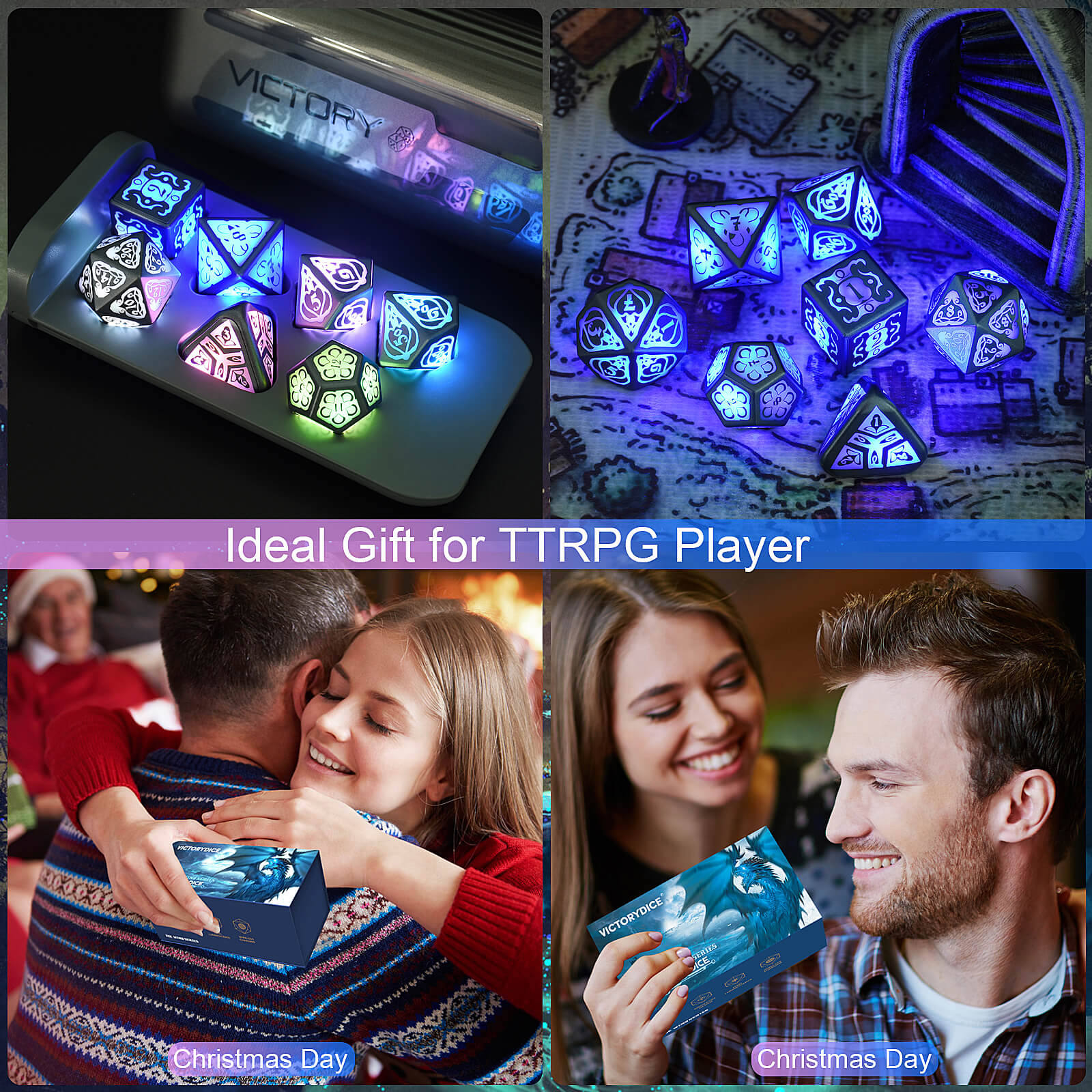 Thorn DND Dice Sets 7PCS Glowing LED D&D Dice Light Up Polyhedral Dice ...